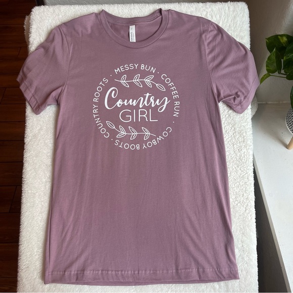 Bella Canvas Tops - Bella Canvas Country Girl Tee, Mauve, Medium